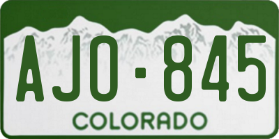 CO license plate AJO845