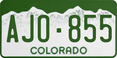 CO license plate AJO855