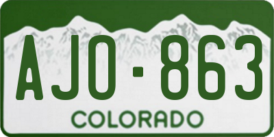 CO license plate AJO863