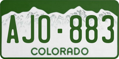 CO license plate AJO883