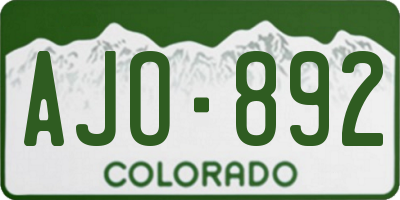 CO license plate AJO892