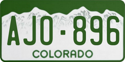 CO license plate AJO896