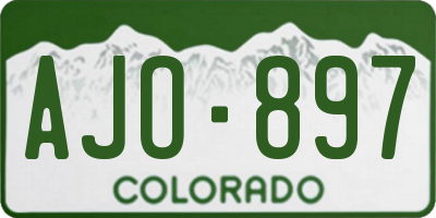 CO license plate AJO897