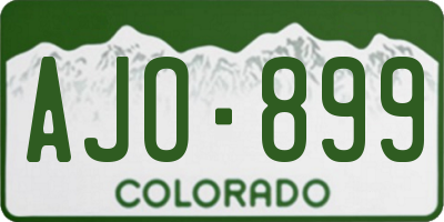 CO license plate AJO899