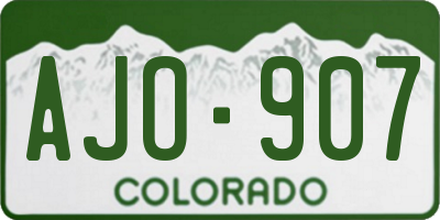 CO license plate AJO907