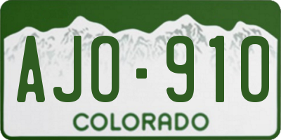 CO license plate AJO910