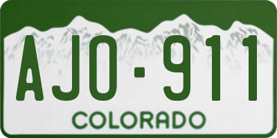 CO license plate AJO911