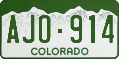 CO license plate AJO914