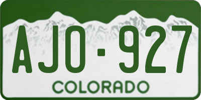 CO license plate AJO927