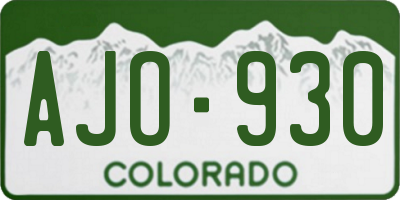 CO license plate AJO930