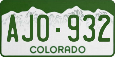 CO license plate AJO932