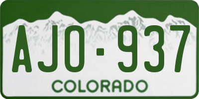 CO license plate AJO937