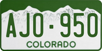 CO license plate AJO950