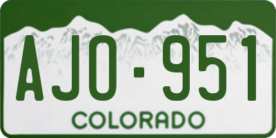 CO license plate AJO951