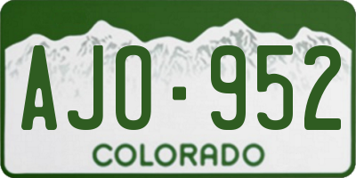 CO license plate AJO952