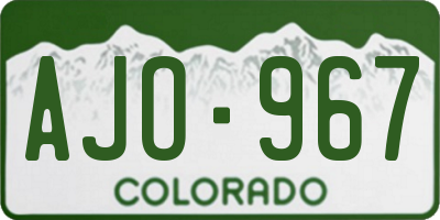 CO license plate AJO967