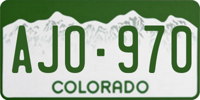 CO license plate AJO970