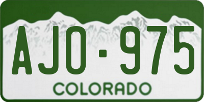 CO license plate AJO975