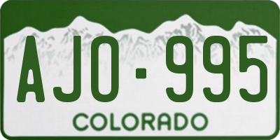 CO license plate AJO995