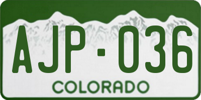 CO license plate AJP036