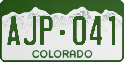 CO license plate AJP041