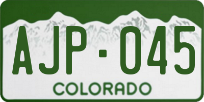 CO license plate AJP045