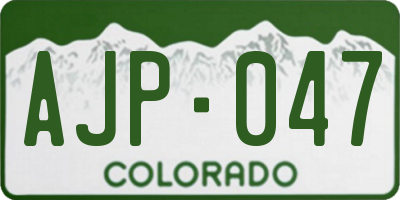CO license plate AJP047