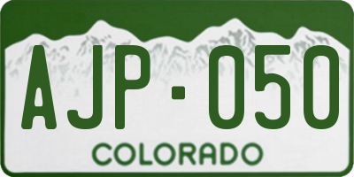 CO license plate AJP050