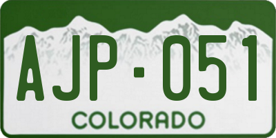 CO license plate AJP051