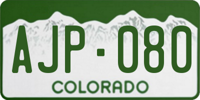 CO license plate AJP080