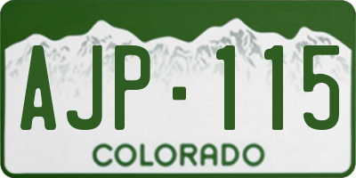 CO license plate AJP115