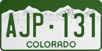 CO license plate AJP131