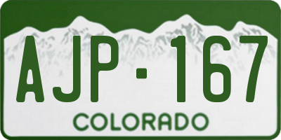 CO license plate AJP167