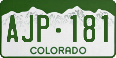 CO license plate AJP181