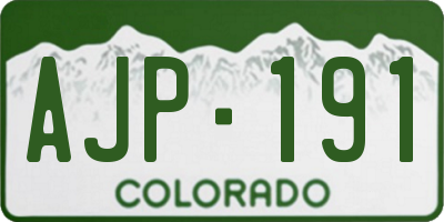 CO license plate AJP191
