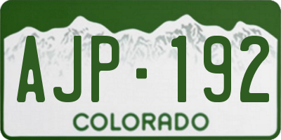 CO license plate AJP192