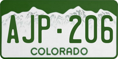 CO license plate AJP206