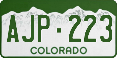 CO license plate AJP223