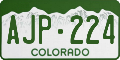CO license plate AJP224