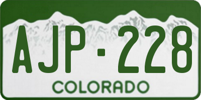 CO license plate AJP228