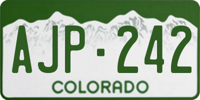 CO license plate AJP242