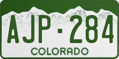CO license plate AJP284
