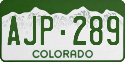 CO license plate AJP289