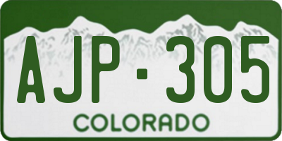 CO license plate AJP305