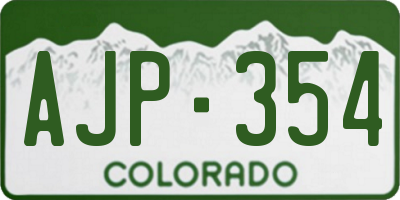 CO license plate AJP354