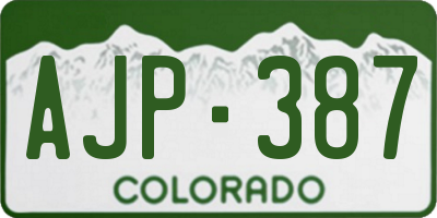 CO license plate AJP387
