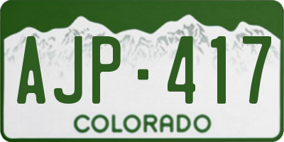CO license plate AJP417