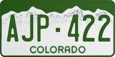 CO license plate AJP422