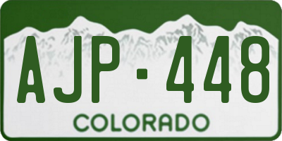 CO license plate AJP448
