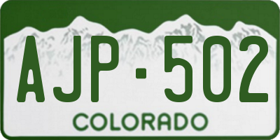 CO license plate AJP502